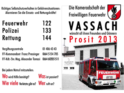 Feuerwehr Vassach - Kalender